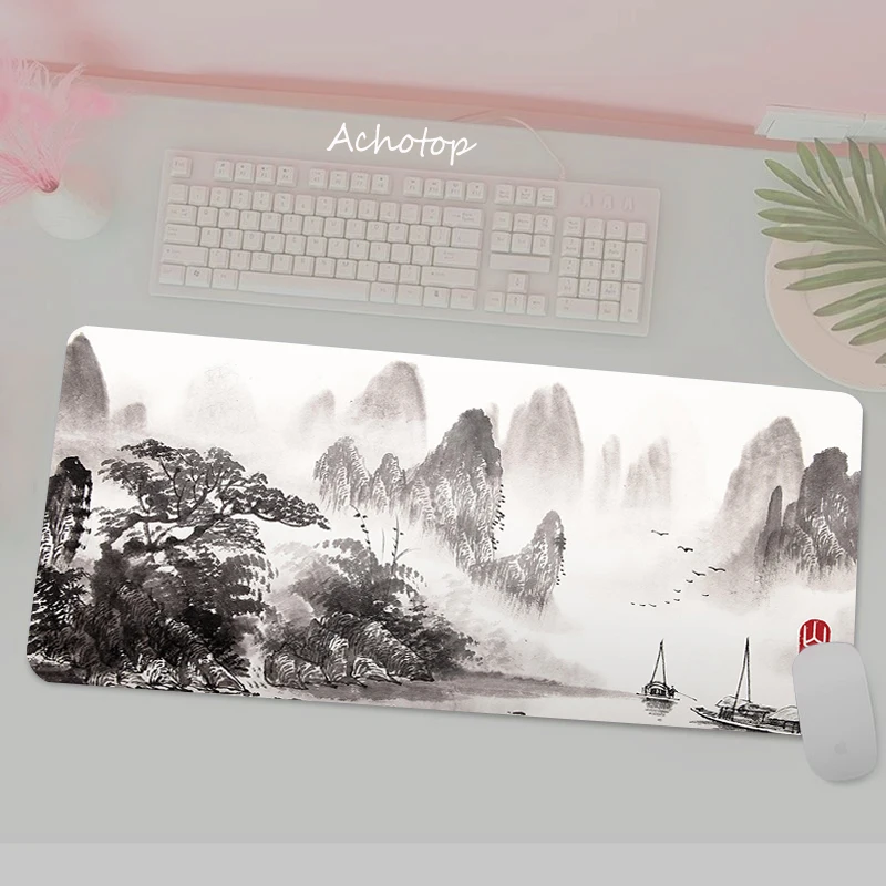 النمط الصيني الفن حصيرة مكتبية 1200x550 مخصص Mausepad الألعاب ماوس الوسادة لوحة ماوس كبيرة كبيرة Slipmat ألعاب الكمبيوتر الماوس السجاد الجدول البساط