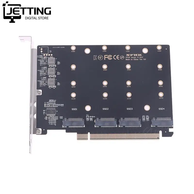 4 порта M.2 NVMe NGFF SSD на PCIe 4,0 5,0 x16 разделенный Расширенный адаптер для карт, жесткий диск, конвертер, ридер, Расширительная карта