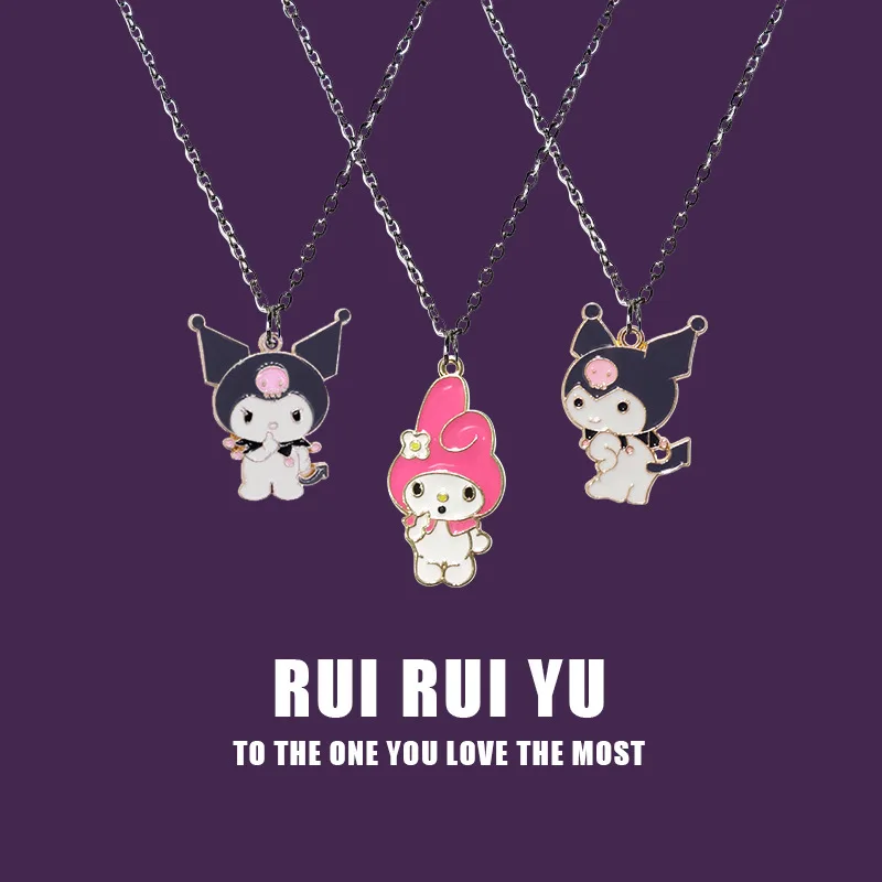 

Kawaii Kuromi Necklace Sanrio Holle Kitty Anime CartoonMy Melody Devil Women Pendant Jewelry Gift Girls Birthday Gifts Toys