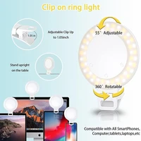 led xj51 phone ring light usb charge camera clip on phone selfie ring light video light control selfie enhance