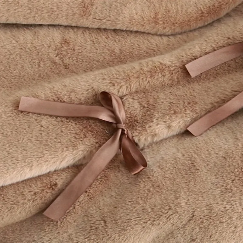 Women Japanese Korean Cute Lolita Faux Rabbit Fur Coats Winter Students Hooded Warm Kawaii Fur Jacket Furry Sweet Cotton Coat