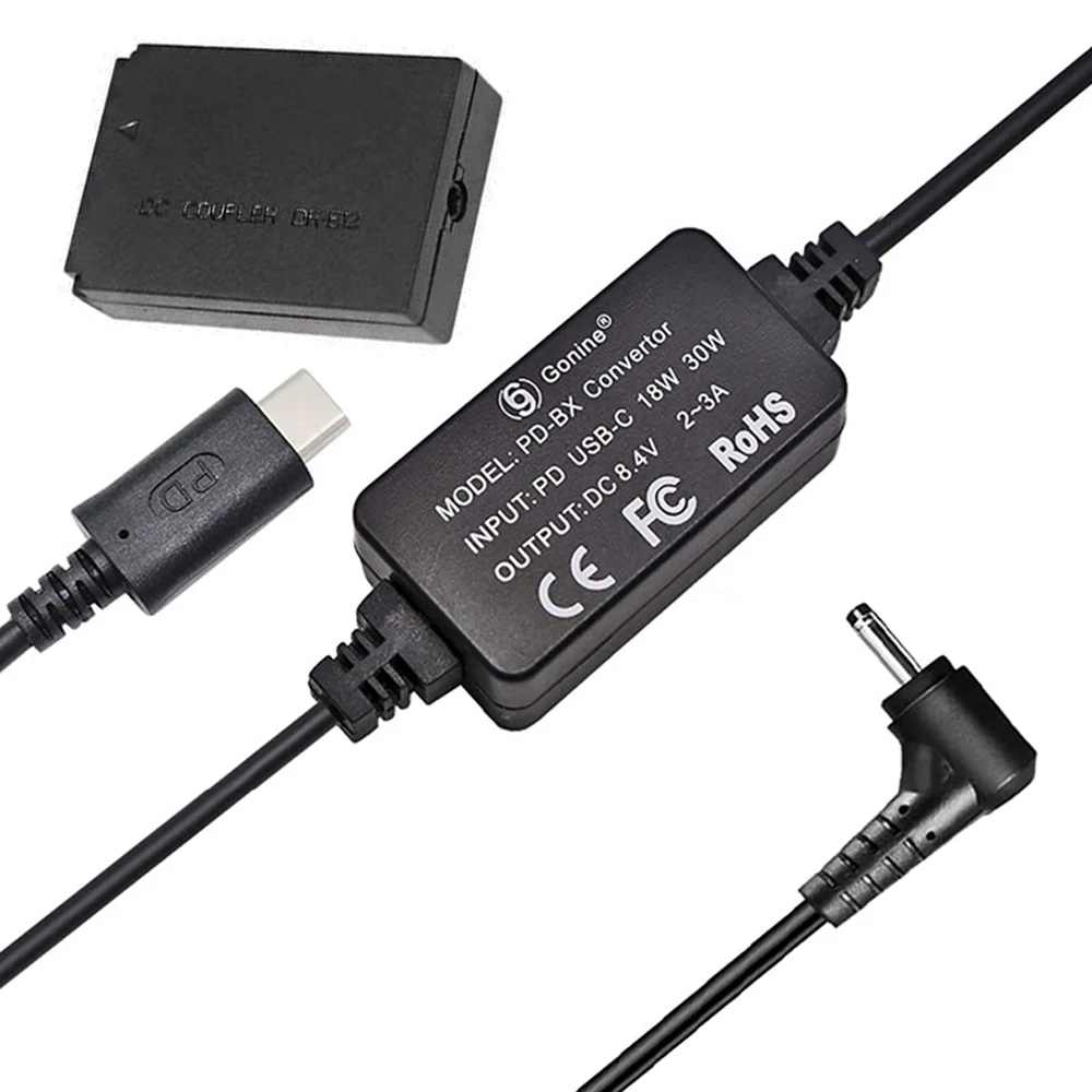 

PD USB-C Power Cable + DR-E12 DC Coupler Replace LP-E12 Battery Kit for Canon EOS M EOS M2 EOS M10 EOS M50 EOS M100 Camera