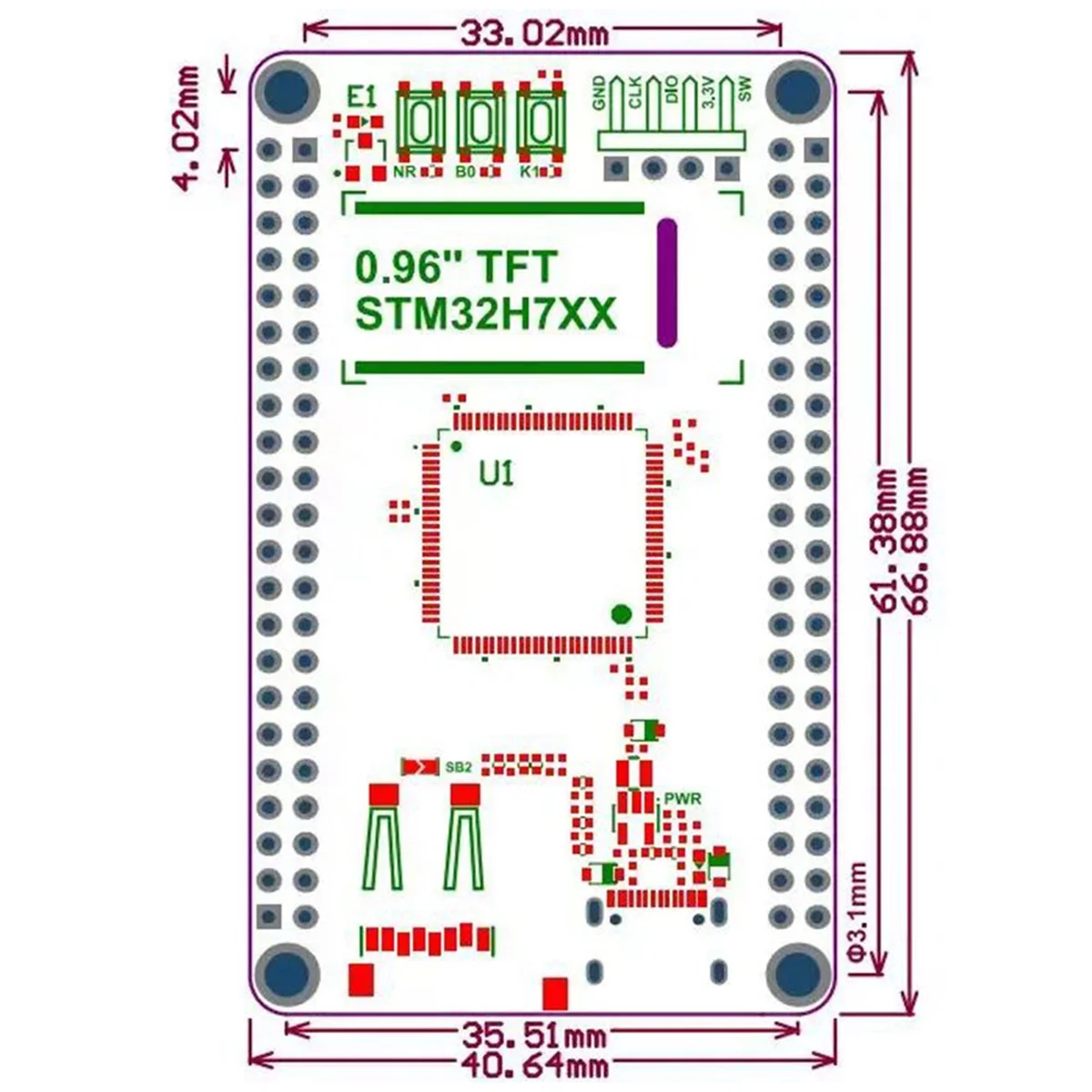 WeAct STM32H7 STM32H750VBT6 STM32H750 STM32 демонстрационная плата основная макетная (A)