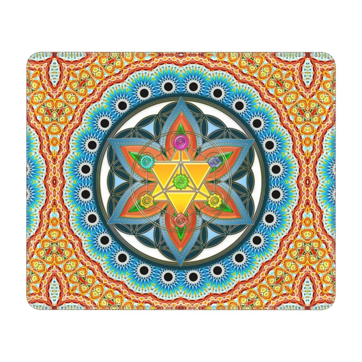 

Коврик для мыши с изображением священных геометрических цветов жизни, мягкий коврик для мыши со стандартными противоскользящими резиновым...