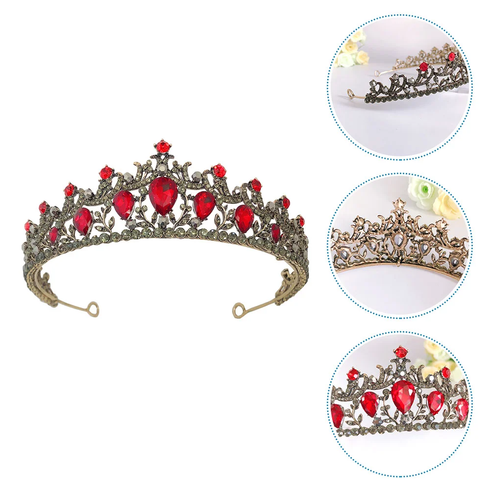 

Tiara Headbandrhinestonetiaras Wedding Bridal Headbands Crystal Baroquevintage Crownsretro Headpiece Red