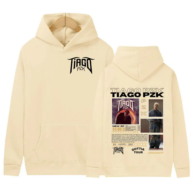 Rapper TIAGO PZK Graphic Hoodie Men's Hip Hop Fashion Oversized Sweatshirts Unisex Vintage Harajuku Pullover Hoodies Streetwear