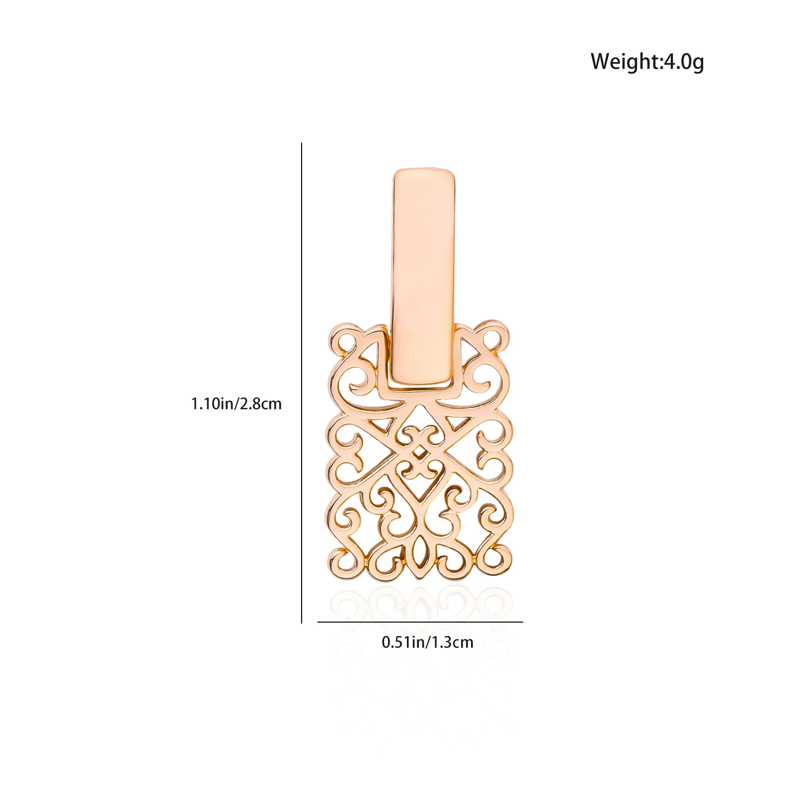 Creative Geometric Rose Gold Color Drop Earrings Hollow Symmetrical Pattern Aesthetic Pendant Earrings Jewelry Gifts