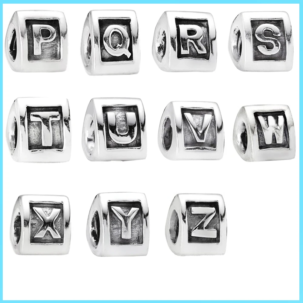 

Brand New S925 Sterling Silver Square Series Of 26 Capital English Letters, A Variety Of Matching DIY Necklace Accessories