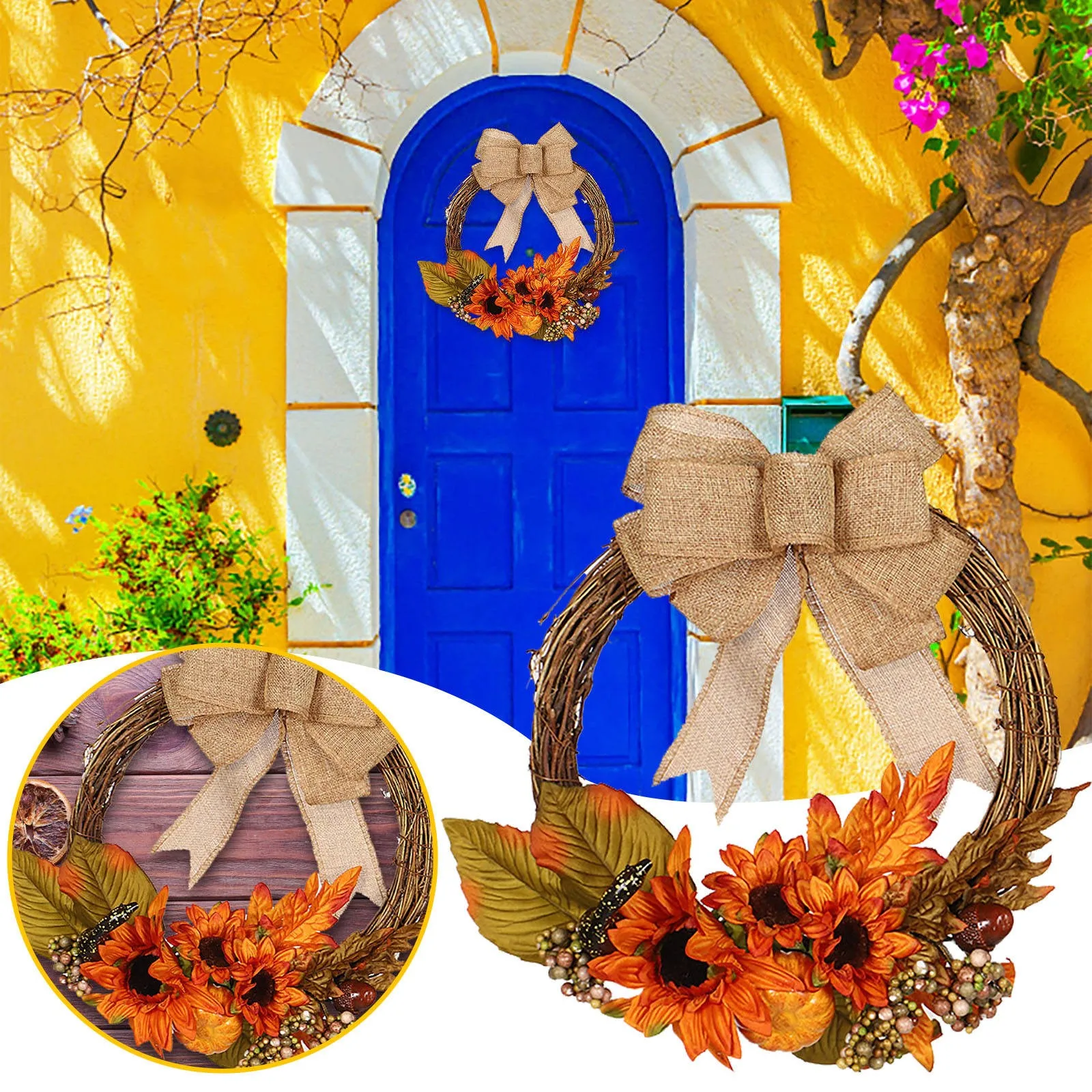 

Snowman Wreath Snowman Outdoor Wreaths Snowman Door Wreath Burlap Bow Sun Flower Wreath Faux Wreath For Front Door Wall Wedding