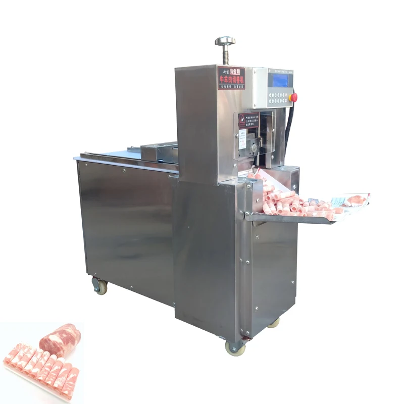 

Commercial Electric Meat Slicer Lamb Beef Roll Cutting Machine Cut Mutton Rolls Machine Adjustable Thickness 2200W