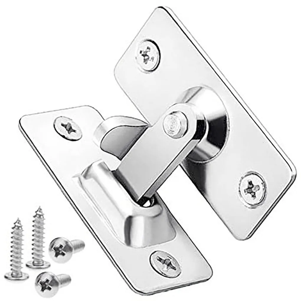 

Door Bolt Lock Stainless Steel 90 Degree Latching Bolt Home Door Security Latch Home Door Guard Silver Lock Window Catch Lock