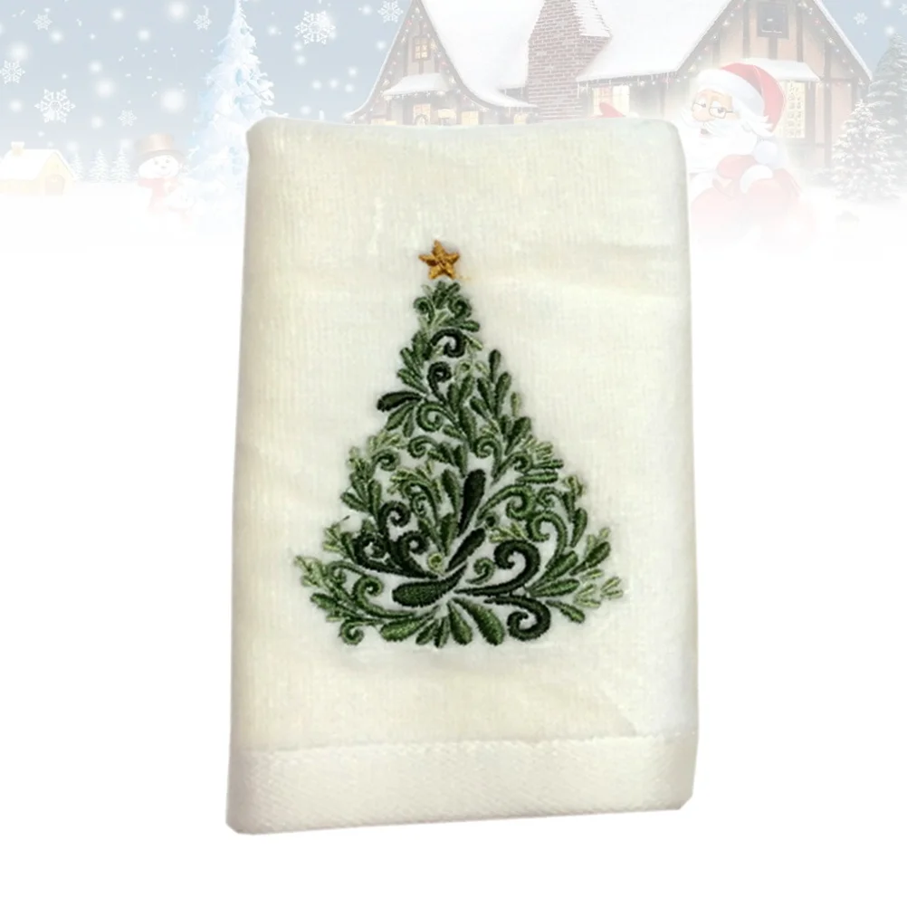 

Face Towel Christmas Facial Cotton Cleaning Rags Embroidered Bath Towels