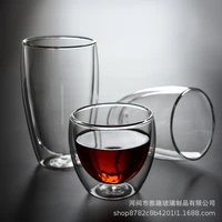 80150250350ml water cup heat resistant coffee cup double layer mug tea household transparent drinking set