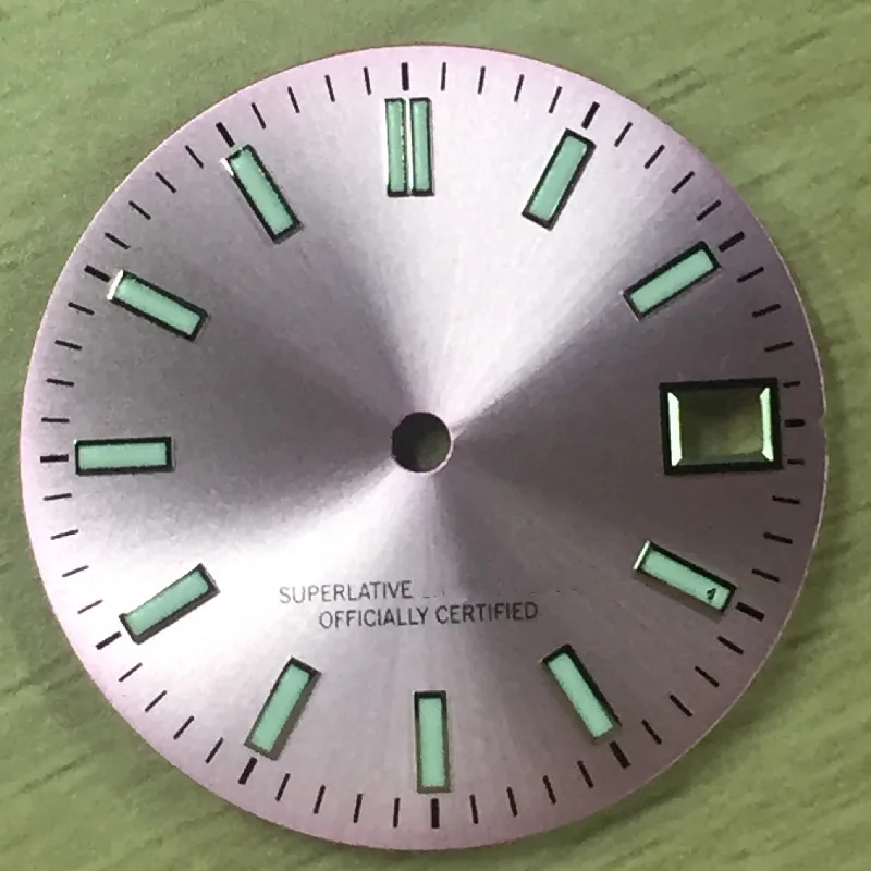 28.5MM Watch Accessories Luminous Mechanical Men's Watch Dial Yellow Pink Blue for NH35/36/4R Movement