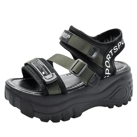 Buckle print canvas shoes women sandals - купить недорого | AliExpress