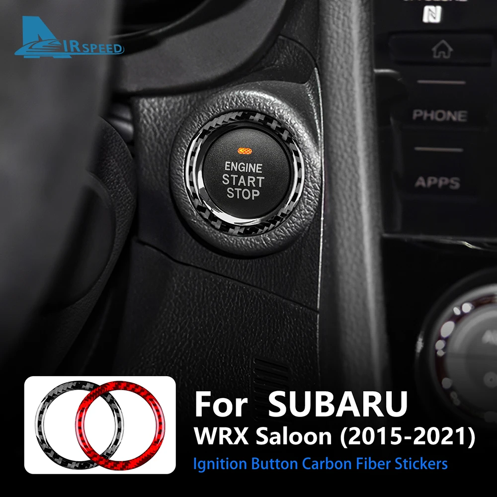 Sticker For Subaru WRX Saloon 2015-2021 Real Carbon Fiber Start Stop Button Car Engine Trim Ignition Button Cover Accessories