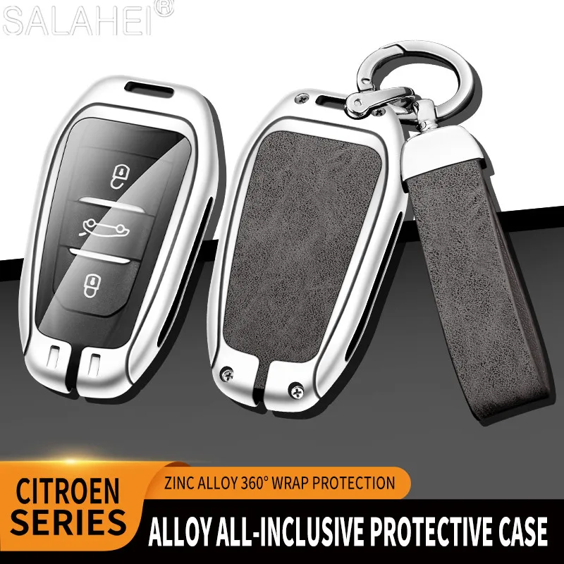 

Zinc Alloy Leather Car Key Case Cover For Peugeot 308 3008 508 5008 408 4008 208 301 407 For Citroen C4 C6 C3-XR Picasso DS