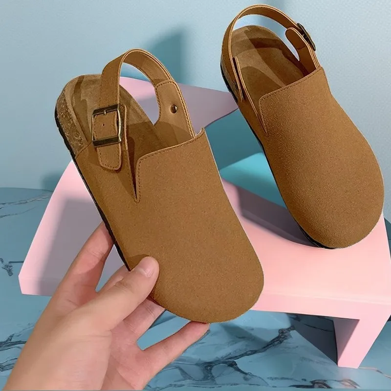 

Women Sandals 2023 Baotou Retro Casual One Buckle Thick Bottom Flat Boken Shoes Summer Fashion Soft Bottom Women Sandals Shoes