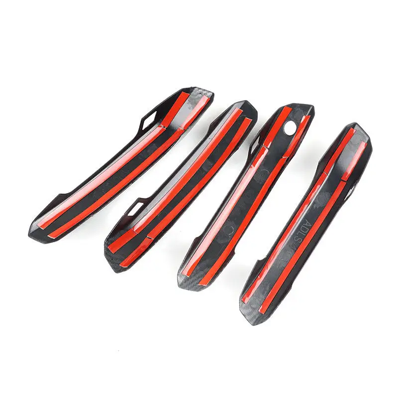 4 szt. Akcesoria samochodowe ABS z włókna węglowego zewnętrzna osłona klamki tapicerka dla Audi A4 B9 A5 2017 2018 2019