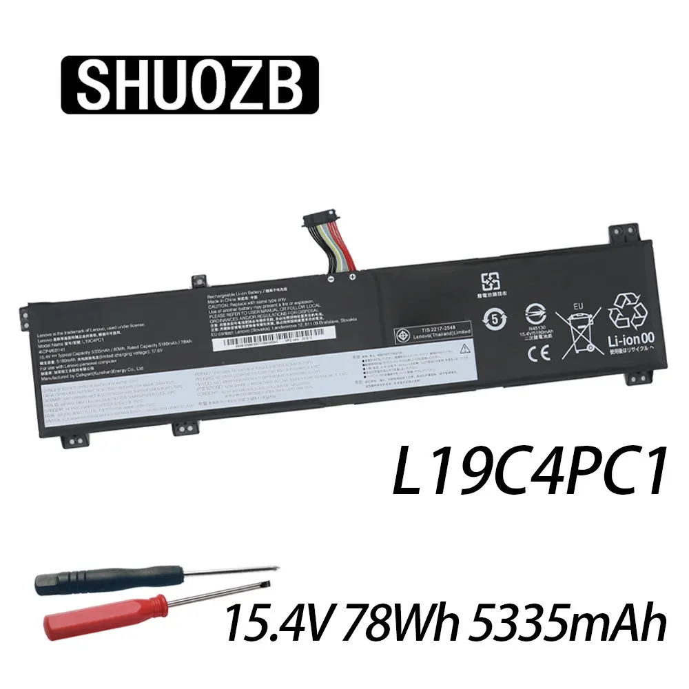 

SHUOZB 15.4V L19C4PC1 L19M4PC1 Laptop Battery For Lenovo 2020 rescuer R7000P Y7000P Built-In Legion 5 Y550 15ARH Y7000 R7000 New