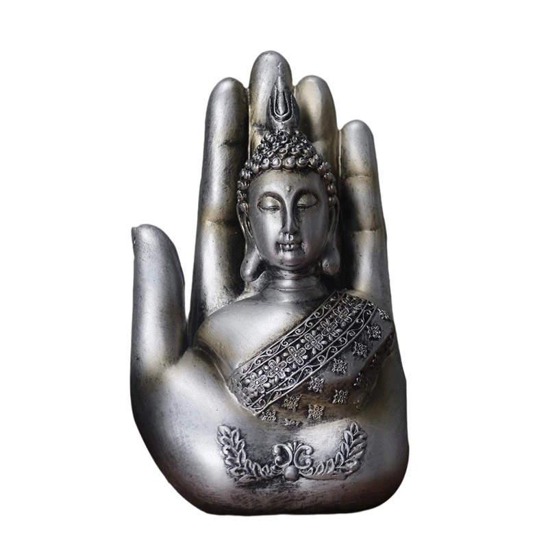 

Resin Palm Buddha Statue Home Decoration Buddha Statue,Suitable for Hallway, Bedroom,Living Room and Other Places