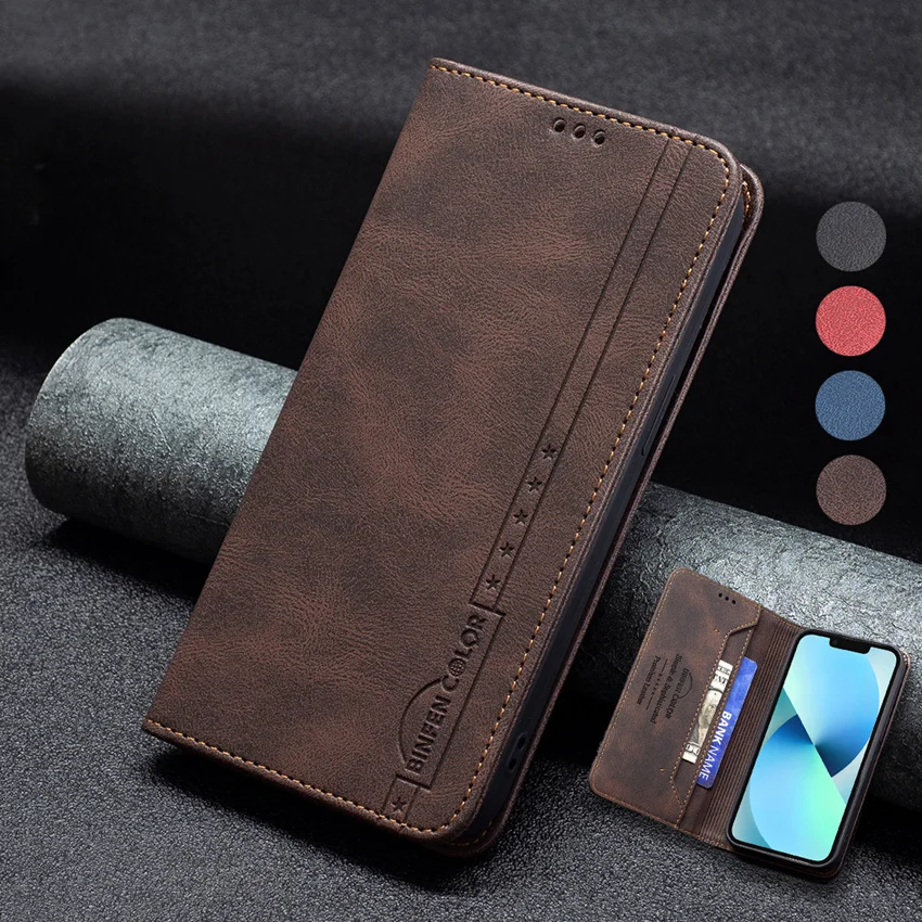 

Luxury Retro Magnetic Leather Case For iPhone 13 12 11 Pro X XR XS Max 7 8 Plus SE 2020 mini Wallet Flip Stand Card Phone Cover
