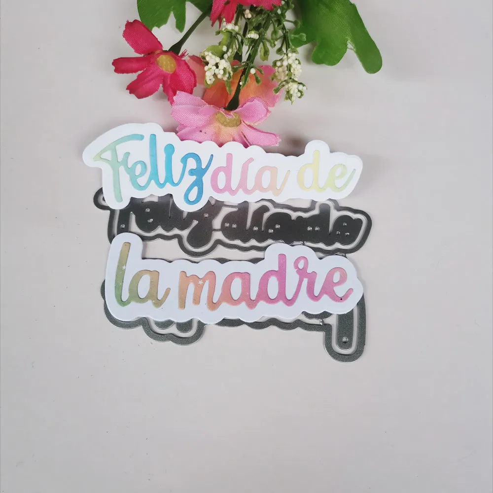 

Spainish Happy Mother's Day Metal Dies Stencil Template for Embossing DIY Scrapbooking Paper Album Gifts Cards Making New Dies