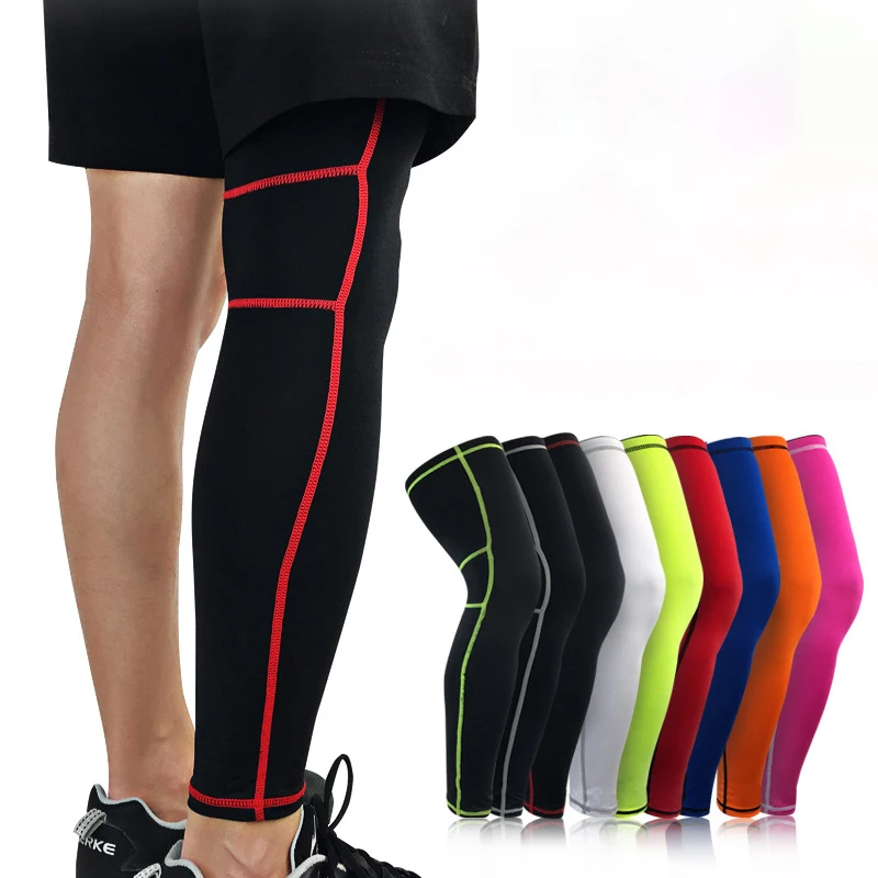 

1Pair Men Women Long Compression Knee Shank Sleeves Basketball Football Cycling UV Sun Protector Leg Warmers