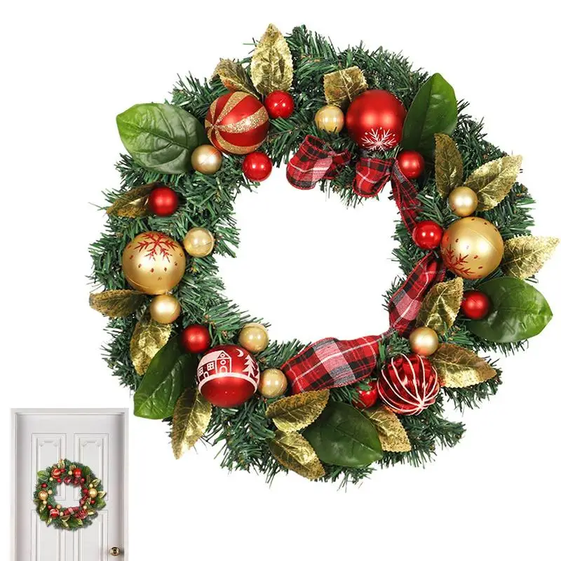 

Christmas Door Wreath 40cm Holiday Wreath Hanging Door Sign Christmas Themed Party Supplies Yard Porch Wall Window Fireplace