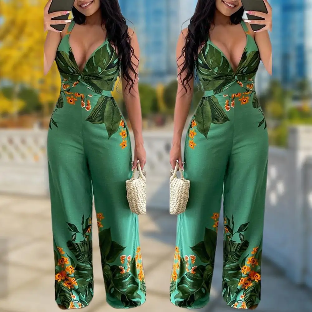 

Fashionable Sleeveless Jumpsuit Slim Fit Quick Drying Wear Resistant Twist Design Women Jumpsuit