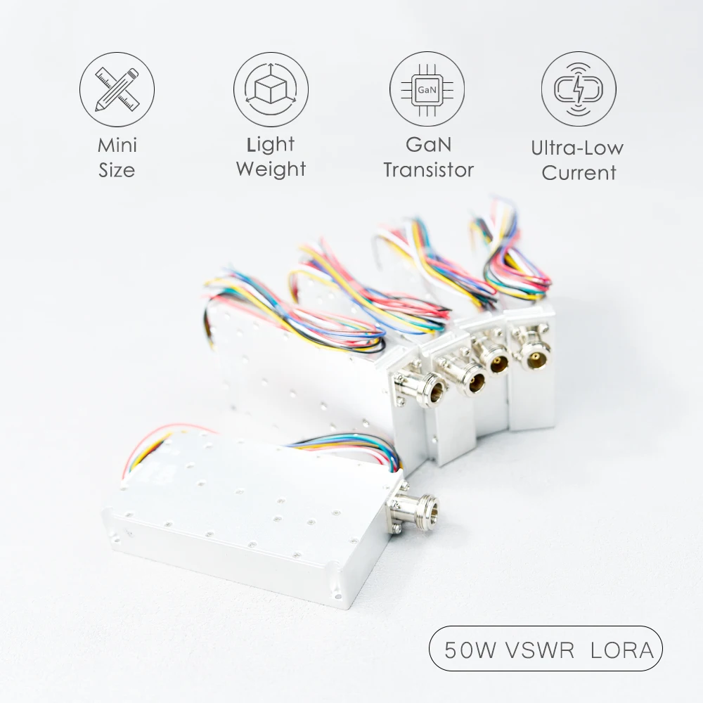 50 Вт модуль RF GaN VSWR LORA усилитель мощности Низкочастотный 100-150M 110-160M 120-190M 230-300M