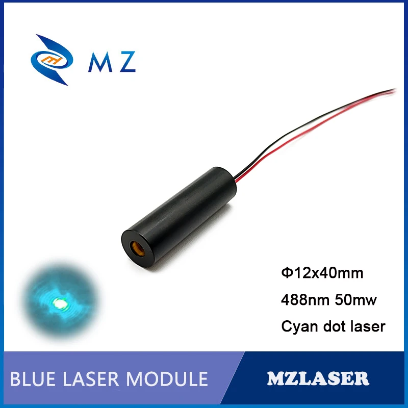High Quality D12mm 488nm 50mw Glass Lens Cyan Dot Industrial ACC Drive Laser Module