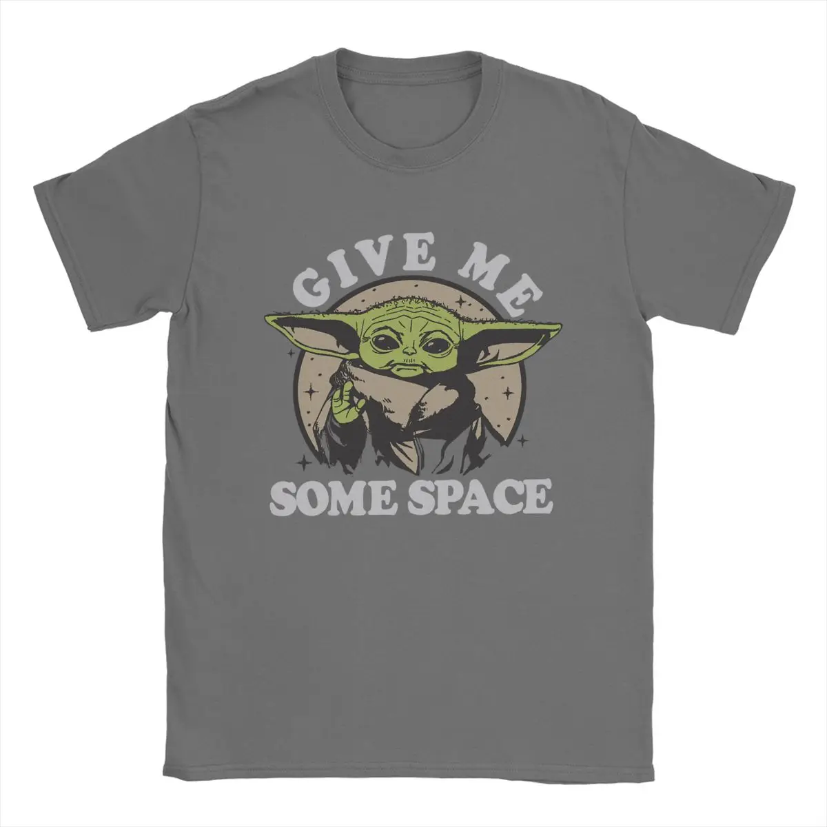 

Men T-Shirt Disney The Mandalorians Give Me Some Space Grogu Funny Cotton Tee Shirt Baby Yoda T Shirt Crewneck Clothing Summer