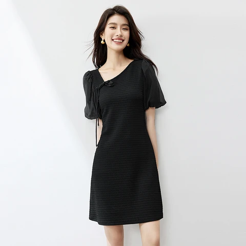 SENTUBILA чёрное вязаное платье