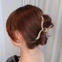 korean large hair claw vintage rhinestone geometric hair barrettes crab 2022 trendy girls hair clip for women hair accessories