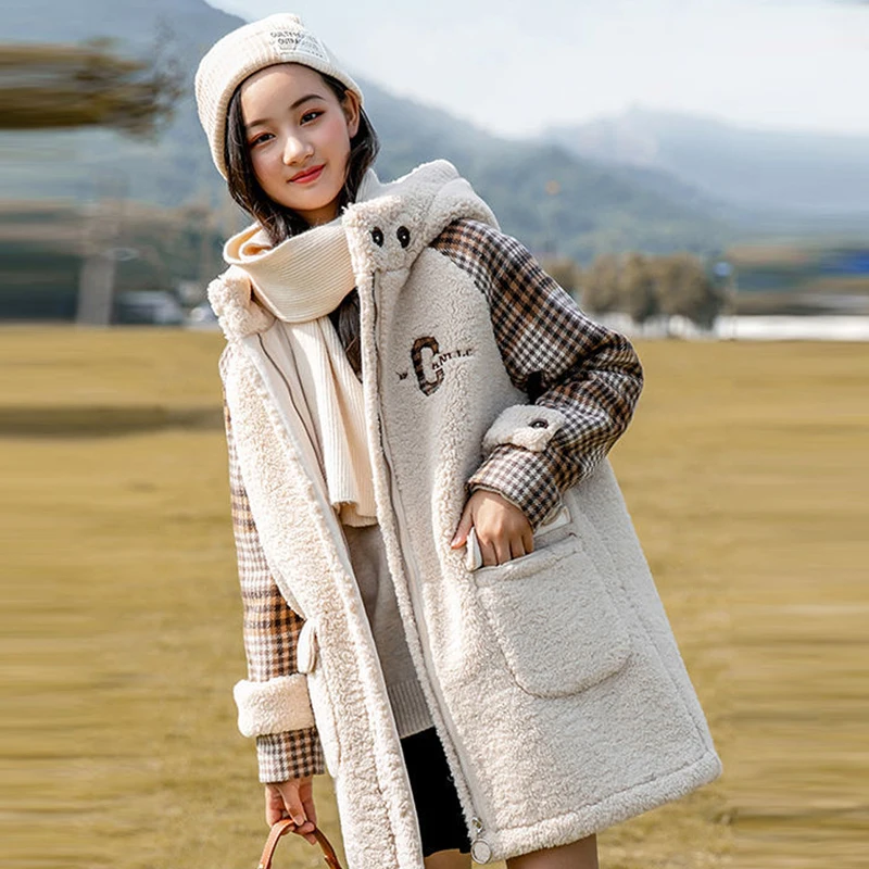 Winter Warm Fur Long Coats Women Loose Casual Elegant Wool Coats Solid Lady Jacket Korea Fashion Long Sleeves Over Wear New 2022