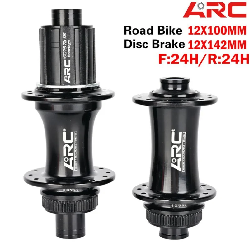 

ARC Road Bike disc brake hub central locking disc 24 hole 4 Palin bearing 12x142 12x100MM 4 claw 48 click Front rear hubs 24H