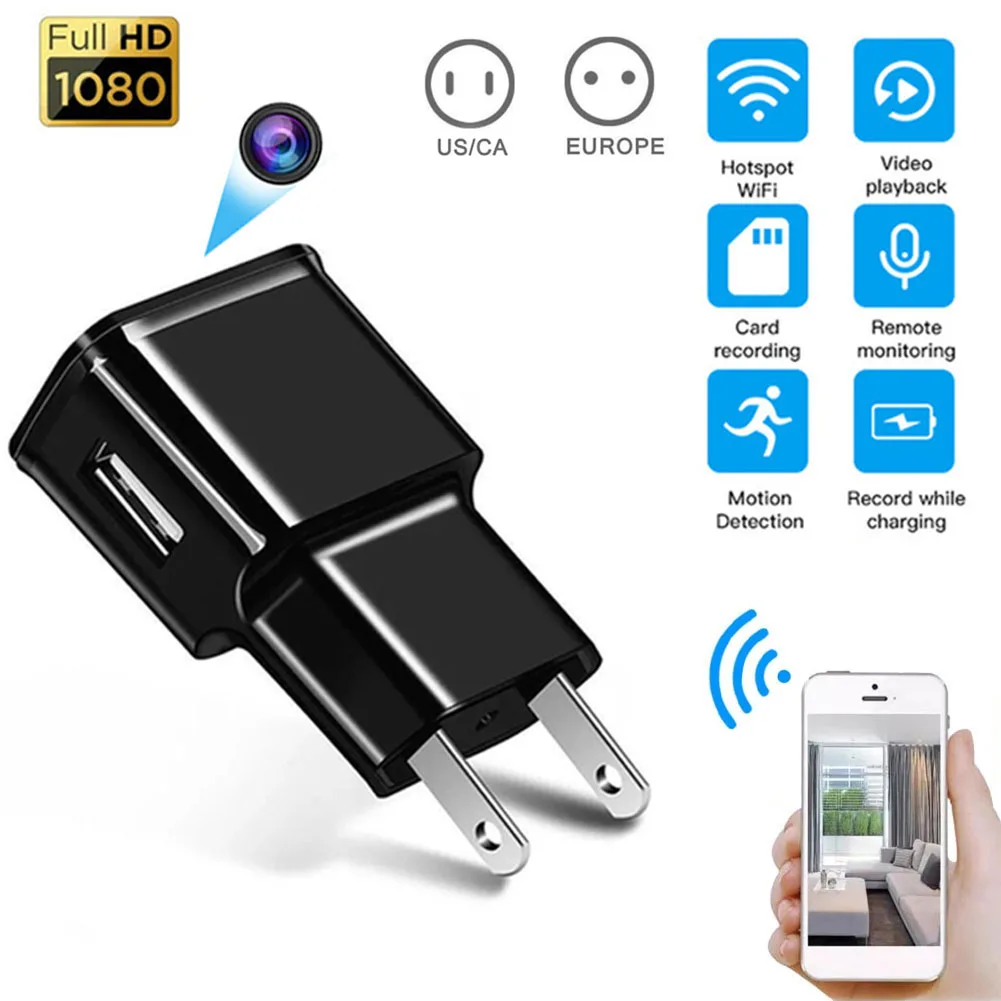 

1080P wi-fi мини-камера USB зарядка с портативной камерой для микрокамеры для телепортативного мониторингового аудио-видео видеомагнитофона