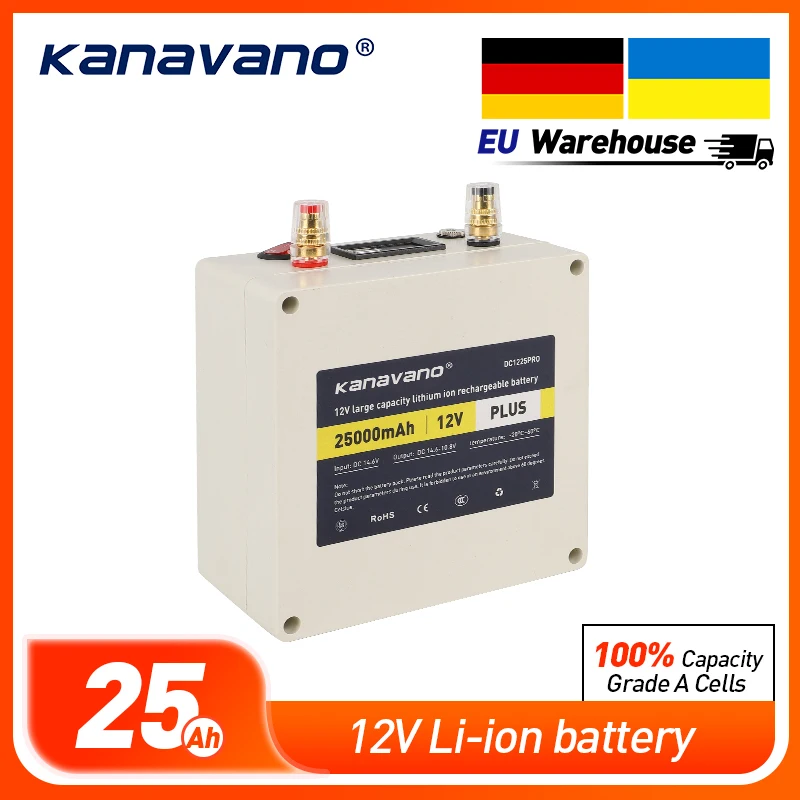 Перезаряжаемый аккумулятор LiFePO4 12 В 25 Ач Встроенный 12,8 В 50 А ...