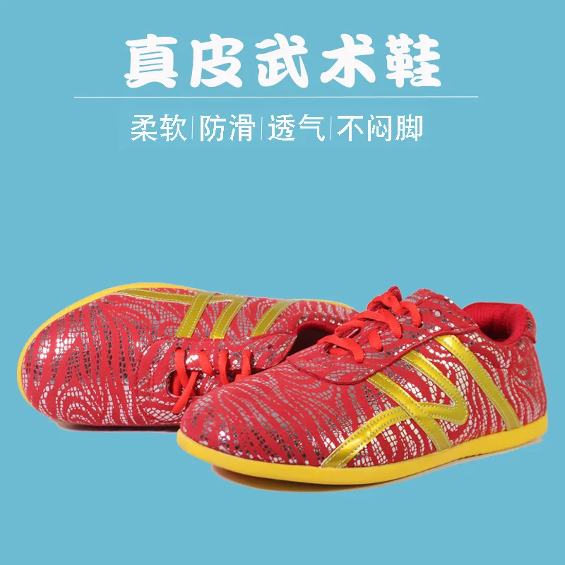 Chinese Men Unisex Tai Chi Martial Arts Shoes Leather Training Casual Workout Sneakers Taekwondo Wushu Karate Wing Chun Shoes