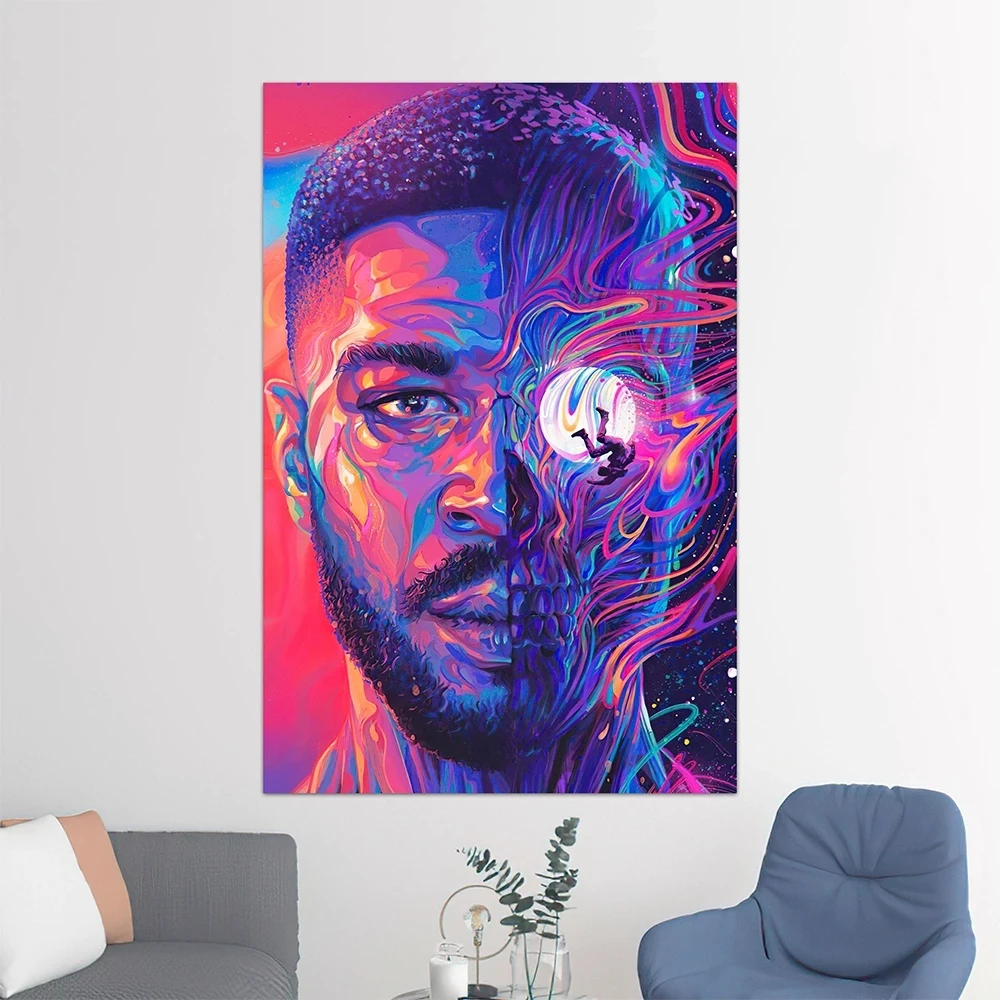 Альбом певец малыш куди человек Луна художественные плакаты принты рэп музыка