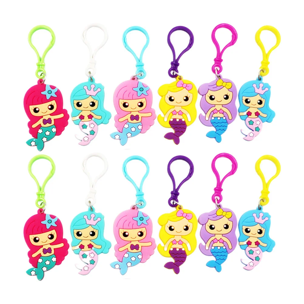 

12 Pcs Creative Kids Toys Party Supplies Filling Favors Mermaid Theme Keychains Souvenir for baby tea