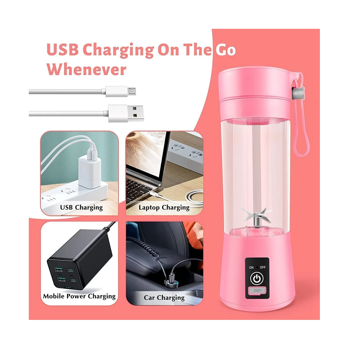 Portable Blender Mini Blender for Shakes and Smoothies Recha