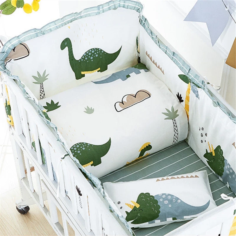 Newborn Stitching Bed Anti-collision Soft Bed Surround Baby Pure Cotton Removable Washable Bed Bumpers Children's Bedding Set