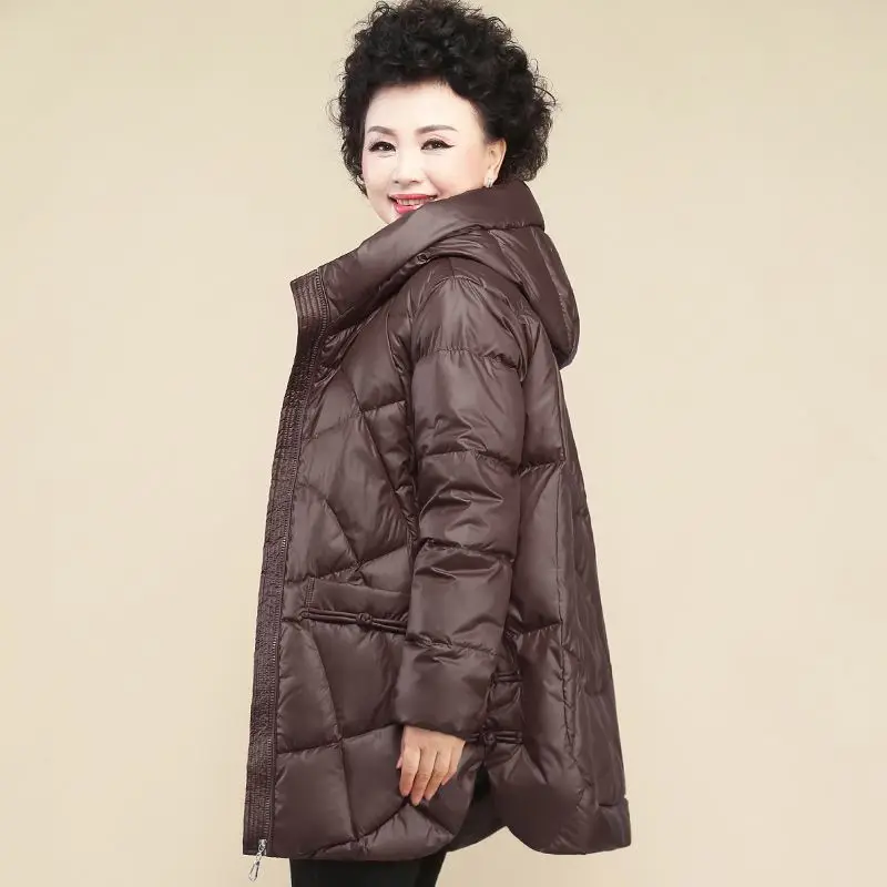 2023 New Women Winter Korean Style Solid Loose White Duck Down Jackets Fashion Casual Female Hooded Zipper Coats Tops C79