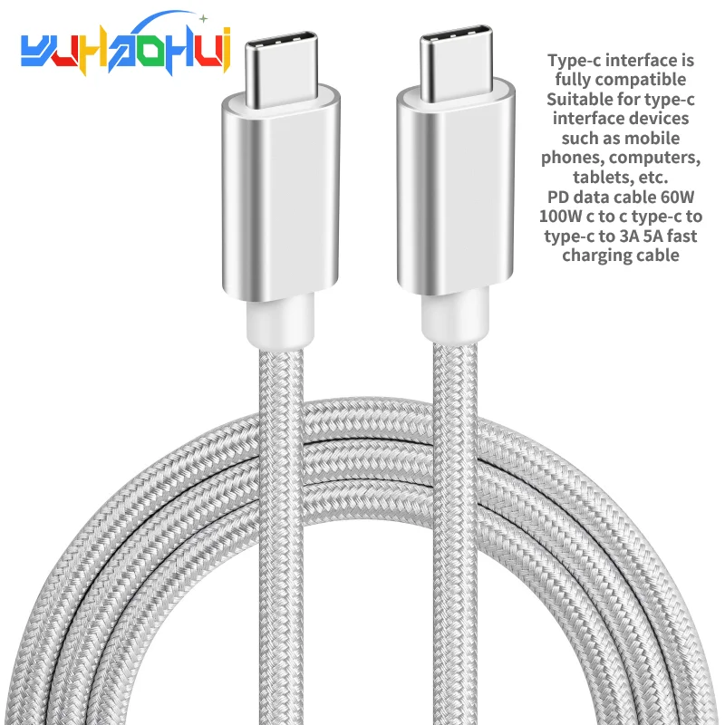 

Кабель USB C-USB Type-C, 60/100 Вт, для быстрой зарядки Xiaomi POCO X3 M3 Samsung Macbook IPad