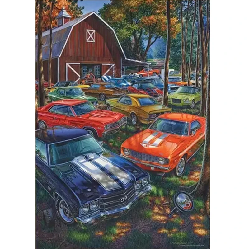 

Abandoned Automobile Factory 5D Diamond Painting Kit Car DIY Handmade Diamond Embroidery Mosaic Art