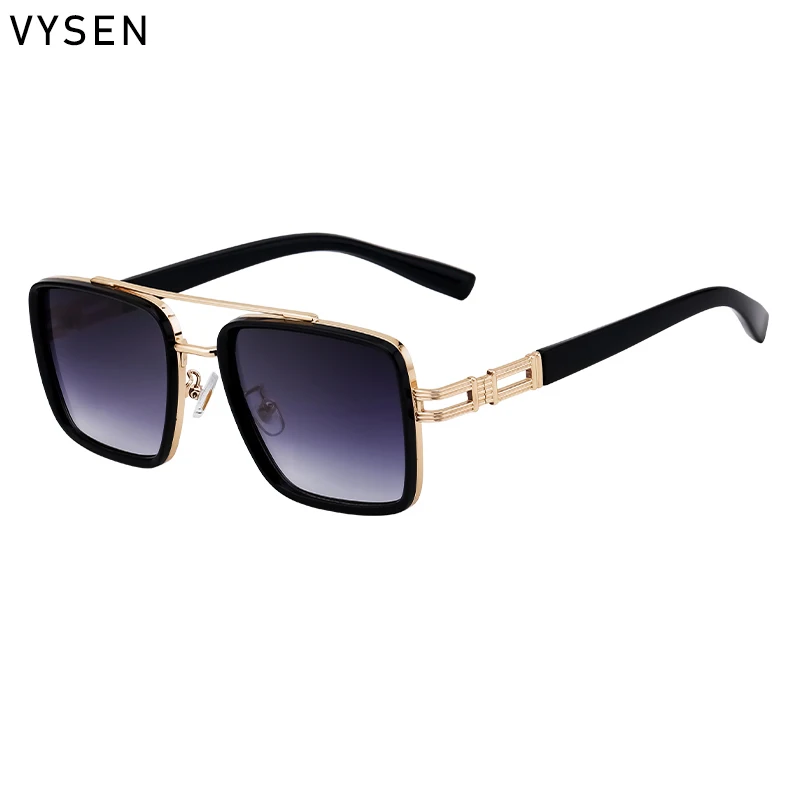 Квадратные металлические солнцезащитные очки в стиле ретро для мужчин 2024