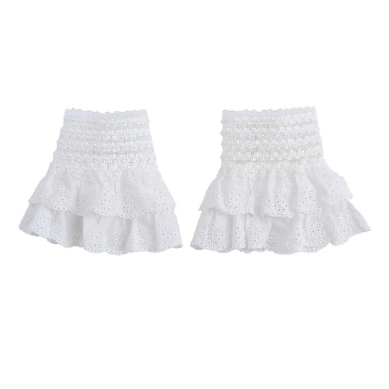 

Женские расклешенные манжеты с накладными рукавами, красивые кружевные манжеты с рюшами, браслет, Прямая доставка