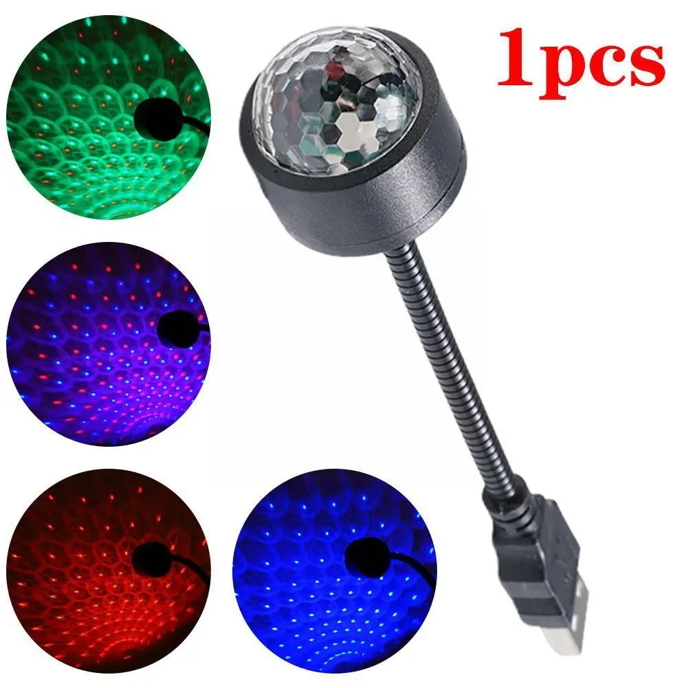

1pcs Car Roof Star Night Light USB Car Ambient Light Atmosphere Lamp Spherical Decoratio Star Projector Interior Auto Home K4T6
